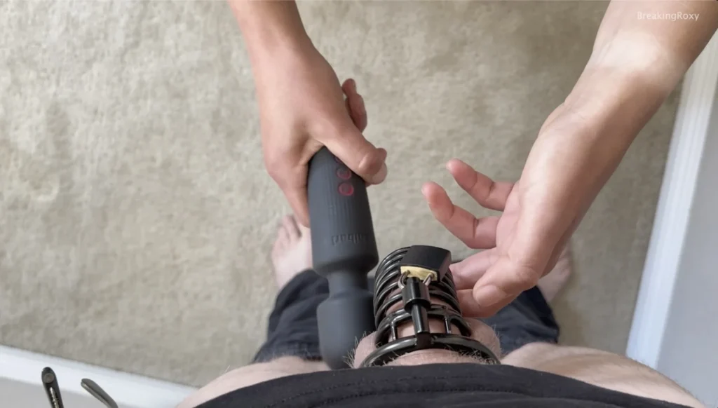 dominating Stepbro and locking him in Chastity