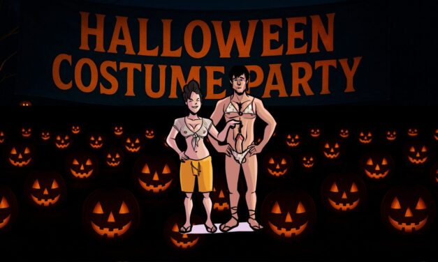 Sue Tricks and Treats the Men’s Swim Team