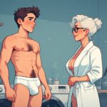 Caught by my friend’s Mom doing laundry in my undies